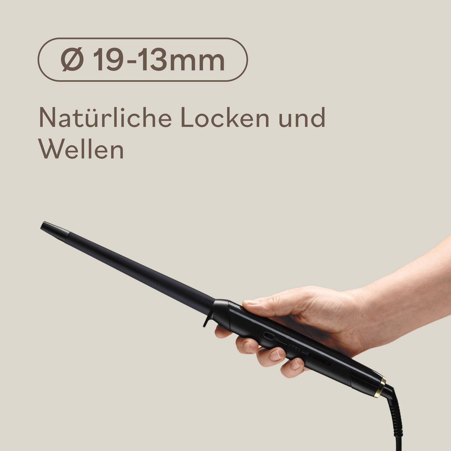 Konischer Lockenstab - &Oslash; 19-13mm
